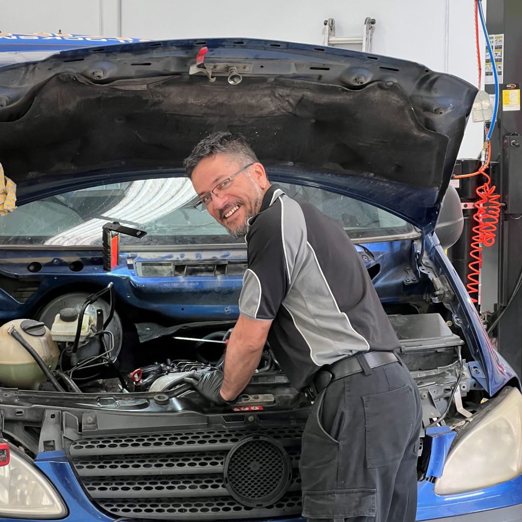 mercedes glow plug warning light being repaired by eurostar diesels technician on vito van