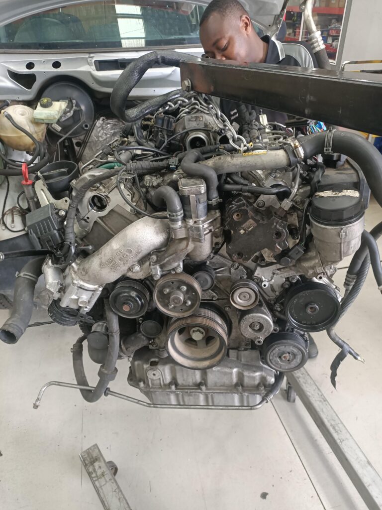 mercedes diesel engine removal before rebuild