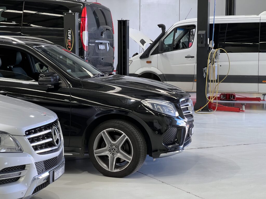 mercedes diesel and petrol engine cars in the eurostar diesels workshop